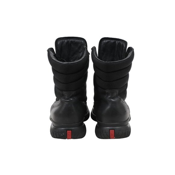 Prada Men Combat Boots US10 UK9 Black Leather Nylon Chunky Sport Rubber Sole main image 8